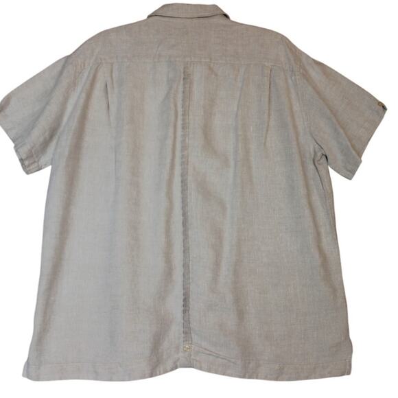 Bohio Men's XXL Shirt 100% Linen Guayabera Button Tan Short Sleeve Pockets - Picture 2 of 6